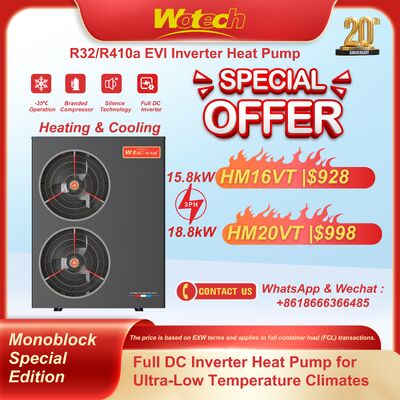 Buy 380V Inverter R410a/R32 Monoblock Special Edition Heat Pump for Heating & Cooling -35℃ operature online manufacture