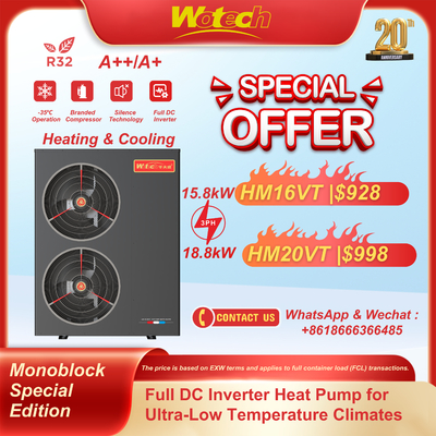 380V Inverter R32 Monoblock Special Edition Heat Pump for Heating & Cooling -35℃ operature