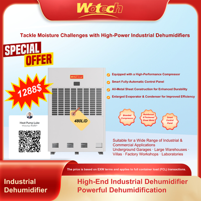 Limited Special Offer for 480L/Day Industrial Dehumidifier Fast Water Removal For Warehouse Underground Garage
